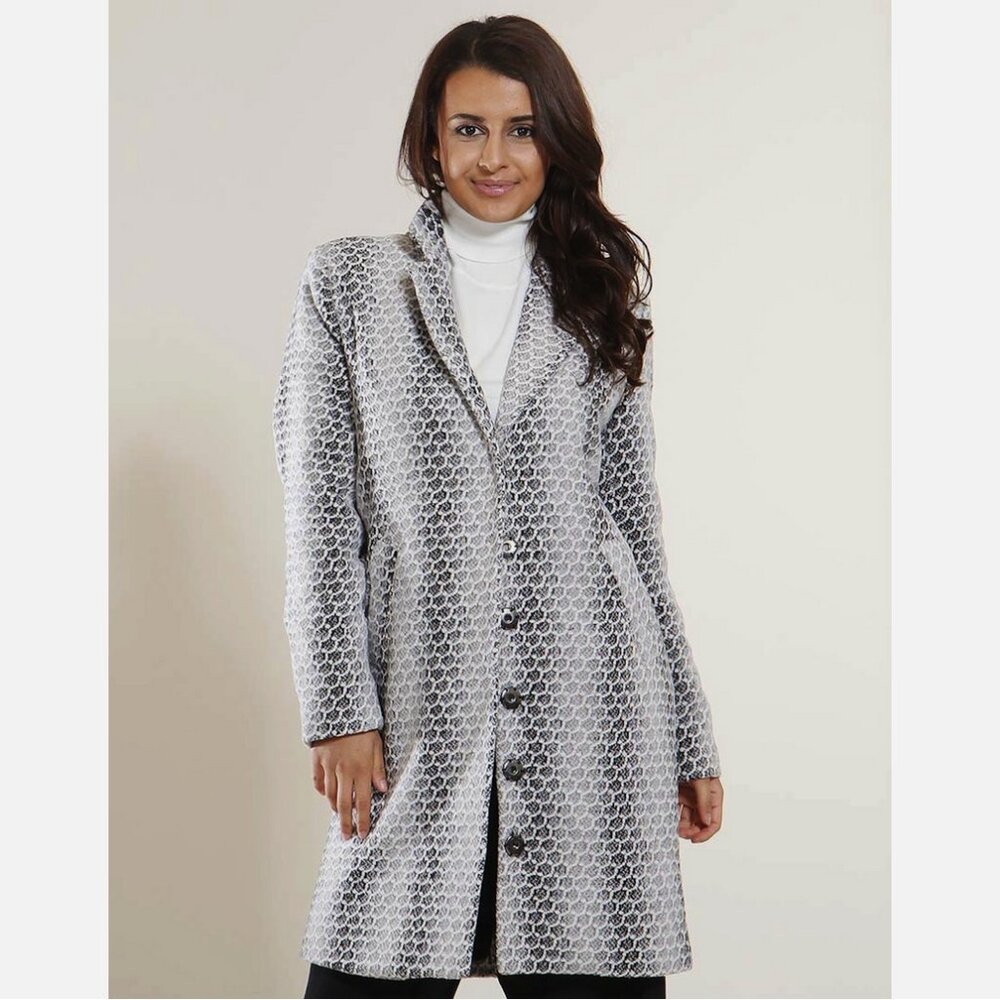 Minus Law Smoky Pearl Gray Wool Blend Trench Coat